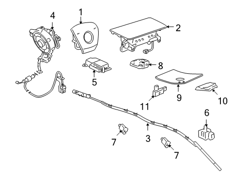 2010 Chevy Silverado 1500 Air Bag Components Diagram 1 - Thumbnail