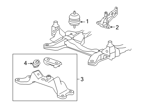 2013 Cadillac CTS Engine & Trans Mounting Diagram 2 - Thumbnail