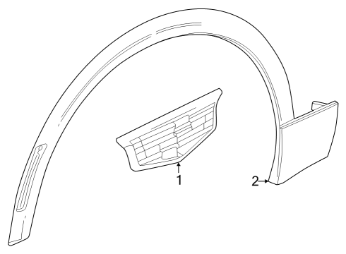 2024 Cadillac LYRIQ Exterior Trim - Fender Diagram