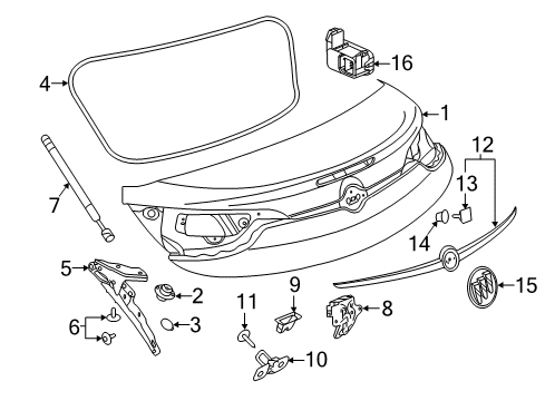 2016 Buick Cascada Trunk Lid Diagram