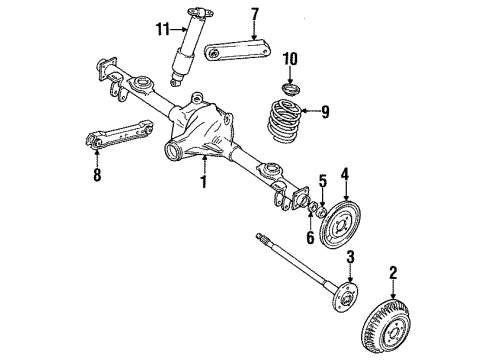 1992 Oldsmobile Custom Cruiser Rear Axle & Suspension Diagram