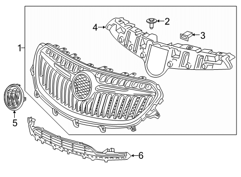 2021 Buick Encore Grille & Components Diagram