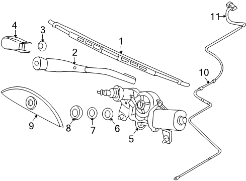 2010 Chevy Aveo5 Lift Gate - Wiper & Washer Components Diagram