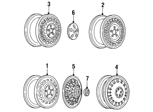 1996 Buick Park Avenue Wheel Trim CAP *Mrblhd Gry Diagram for 9592309