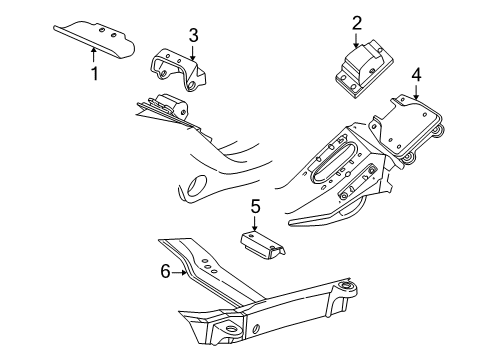 1997 Chevy Express 3500 Engine & Trans Mounting Diagram 1 - Thumbnail