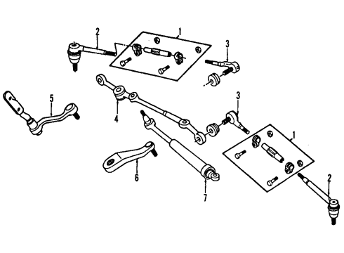 2001 Chevy S10 P/S Pump & Hoses, Steering Gear & Linkage Diagram 1 - Thumbnail