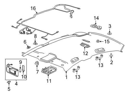 2020 Buick Regal Sportback PANEL ASM-HDLNG TR *LT OPEL GRAYY Diagram for 39177179