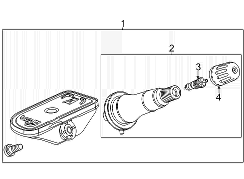 2022 Cadillac Escalade ESV Tire Pressure Monitoring Diagram