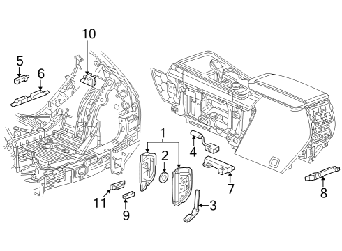 2024 Cadillac XT4 ANTENNA ASM-LOW FREQ CNSL ECCN=5A991A Diagram for 13545326