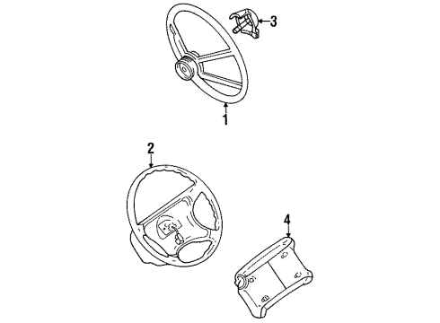 2000 Cadillac Escalade Steering Column, Steering Wheel & Trim Diagram 3 - Thumbnail