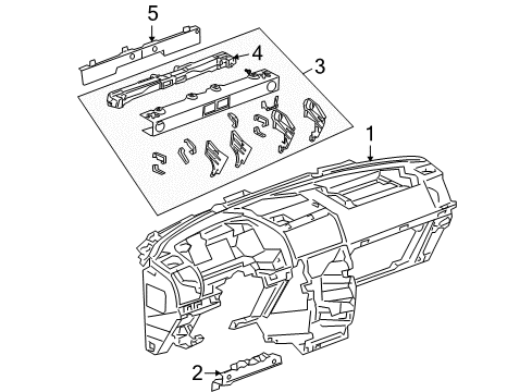 2007 Buick Terraza Cluster & Switches, Instrument Panel Diagram 1 - Thumbnail