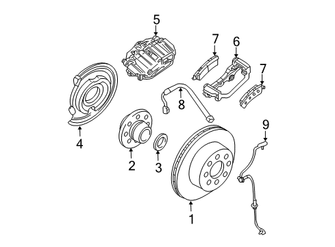 2009 Chevy Silverado 2500 HD Brake Components, Brakes Diagram 3 - Thumbnail