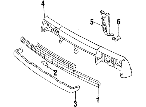 1984 Chevy Celebrity Radiator Grille Emblem Diagram for 14036458