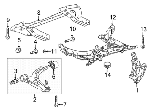 2023 Chevy Bolt EUV Crossmember Assembly, Drivetrain & Frt Susp Diagram for 42597690