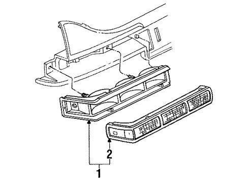 1988 Cadillac Seville Lamp Assembly, Rear Diagram for 5975549