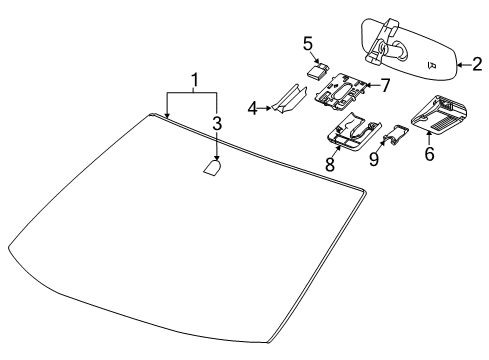 2012 Chevy Equinox Windshield Glass Diagram