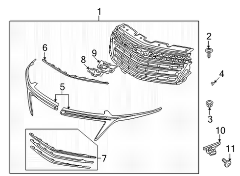 2024 Chevy Equinox Grille & Components Diagram 3 - Thumbnail