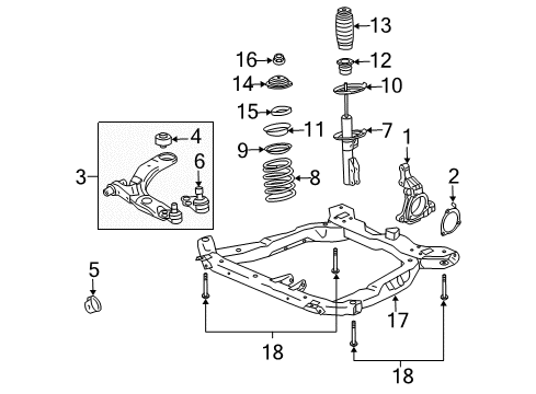 2006 Chevy HHR Front Suspension Strut Kit Diagram for 20794270