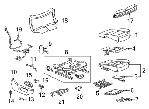 2021 Cadillac Escalade ESV Cover Assembly, F/Seat Cush Otr Fin *Parchment Diagram for 84799839