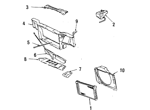 1985 Oldsmobile Toronado Baffle,Radiator Air Lower Diagram for 22505368