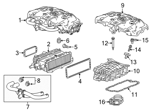 2017 Cadillac CT6 Cooler Assembly, Charging Air Diagram for 12673394