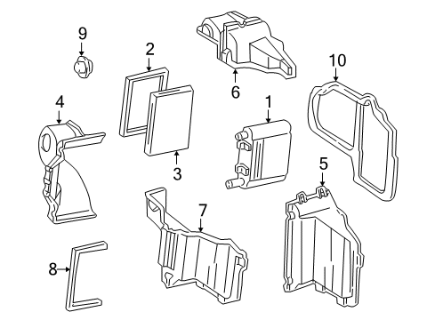 1998 Oldsmobile Bravada Seal,A/C Evap Case Diagram for 52458569