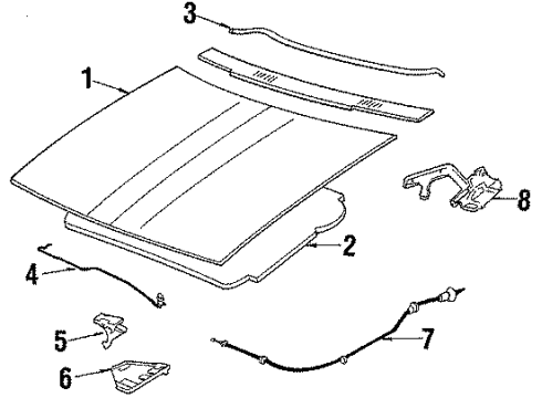 1987 Cadillac Cimarron PLATE Diagram for 14067070