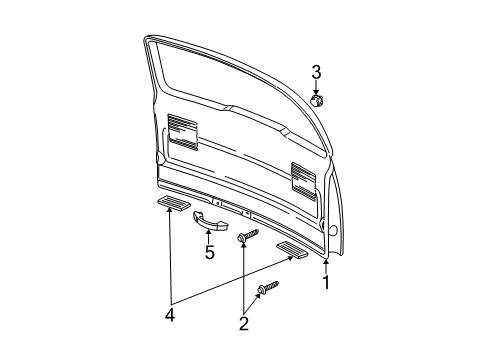 2000 Pontiac Montana Interior Trim - Lift Gate Diagram