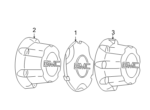 2010 GMC Savana 3500 Wheel Covers & Trim Diagram