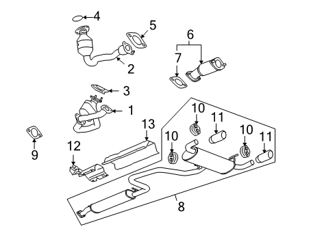 2007 Pontiac G6 Exhaust Components Diagram 3 - Thumbnail