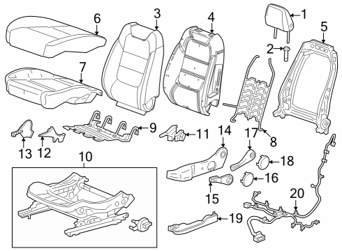 2024 Chevy Trax FRAME ASM-F/SEAT CUSH Diagram for 13551305