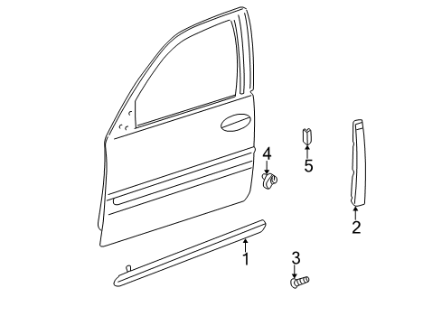 2001 Buick LeSabre Exterior Trim - Front Door Diagram