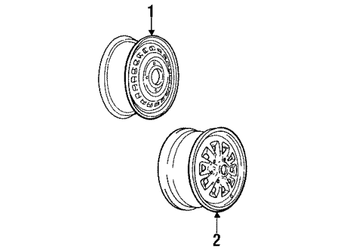 1992 Buick Century Wheel Rim, 14X5.5 Diagram for 12517341