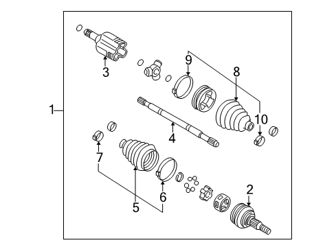 2006 Saturn Relay Drive Axles - Front Diagram