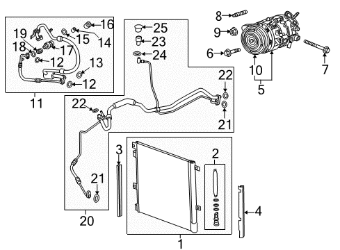 2023 Cadillac XT5 Exchanger Assembly, A/C Refrig Ht Diagram for 84790566