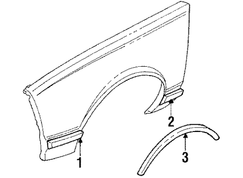 1990 Chevy Celebrity Fender & Components Diagram