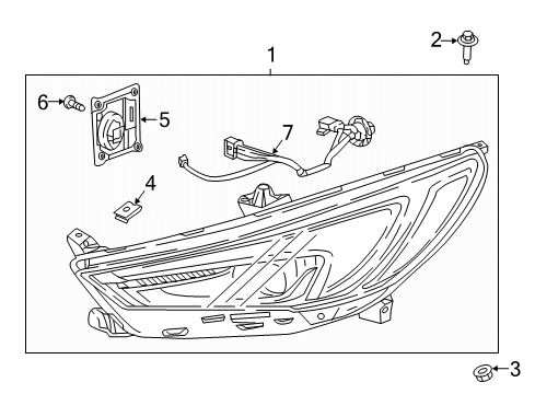 2021 Buick Enclave Headlamp Components Diagram