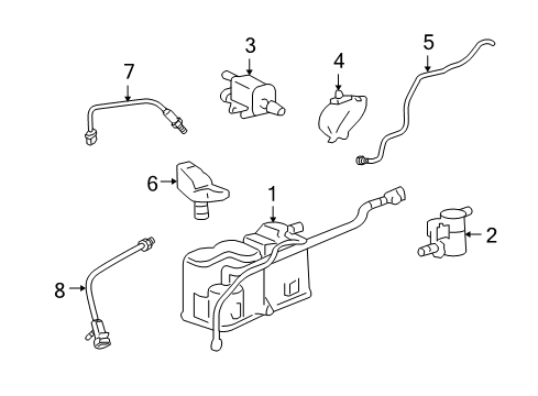 2009 Saturn Aura Bracket, Evap Emission Canister Purge Solenoid Valve Diagram for 12579283