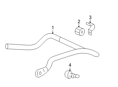 2006 Buick LaCrosse Rear Suspension Components, Stabilizer Bar Diagram 1 - Thumbnail