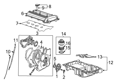 2004 Saturn Vue Engine Parts & Mounts, Timing, Lubrication System Diagram 3 - Thumbnail