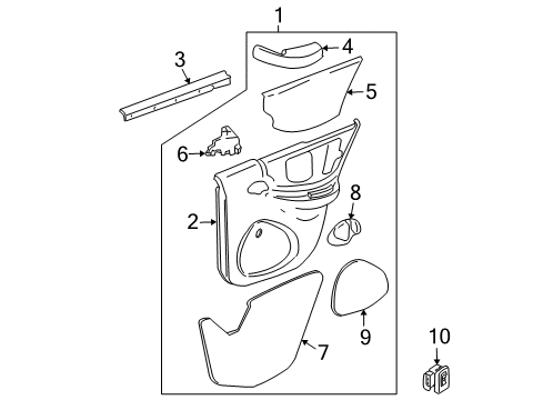 1997 Pontiac Sunfire DEFLECTOR, Door Inner Panel Diagram for 22617117