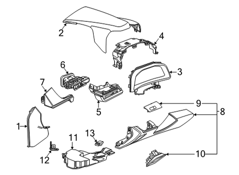 2021 Chevy Corvette Outlet Assembly, I/P Otr Air Diagram for 84513855