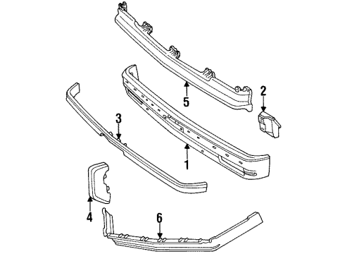 1987 Chevy S10 Service Package, Front Bumper Bracket, Right Diagram for 15590208