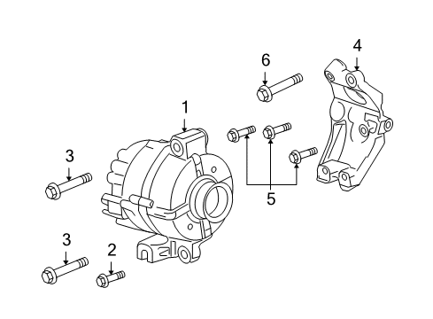 2015 Chevy Camaro GENERATOR Assembly Diagram for 22888109