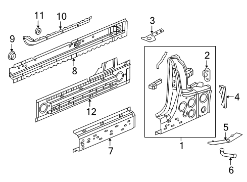 2017 Buick Cascada REINFORCEMENT-RKR OTR PNL Diagram for 13366123