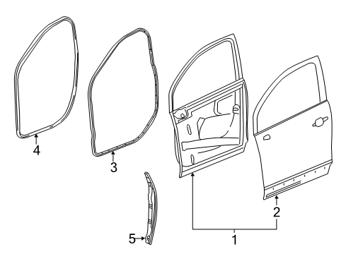 2013 Buick Encore Weatherstrip Assembly, Front Side Door (Body Side) Diagram for 94550166