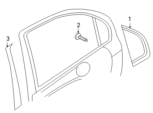 2009 Chevy Aveo Exterior Trim - Rear Door Diagram