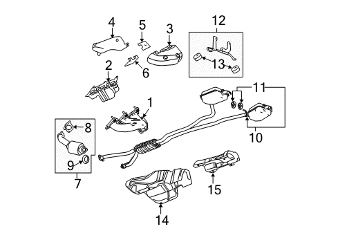 2009 Cadillac CTS Exhaust Components Diagram