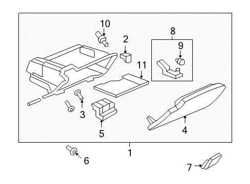 2012 Cadillac CTS Shelf, Instrument Panel Compartment Diagram for 20945706