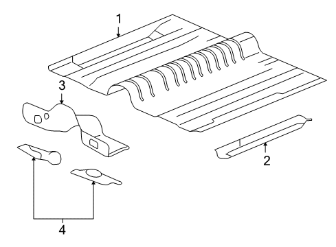 2011 Chevy Impala Pillars, Rocker & Floor - Floor & Rails Diagram